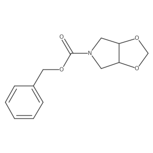 rel-Phenylmethyl (3aR,6aS)-tetrahydro-5H-1,3-dioxolo[4,5-c]pyrrole-5-carboxylate结构式