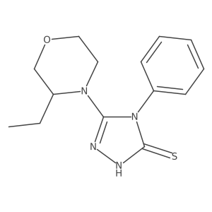 3H-1,2,4-Triazole-3-thione, 5-(3-ethyl-4-morpholinyl)-2,4-dihydro-4-phenyl-结构式