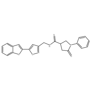 N-((5-(benzofuran-2-yl)isoxazol-3-yl)methyl)-5-oxo-1-phenylpyrrolidine-3-carboxamide结构式