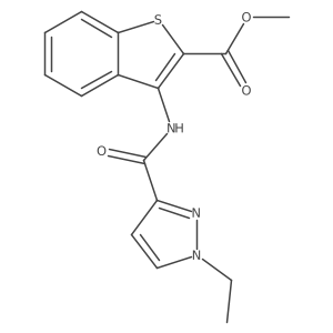 methyl 3-(1-ethyl-1H-pyrazole-3-carboxamido)benzo[b]thiophene-2-carboxylate Structure