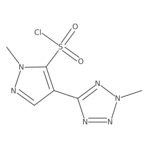 1-methyl-4-(2-methyl-2H-tetrazol-5-yl)-1H-pyrazole-5-sulfonyl chloride结构式