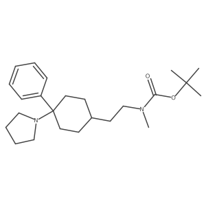 Tert-butyl methyl(2-(4-phenyl-4-(pyrrolidin-1-yl)cyclohexyl)ethyl)carbamate结构式