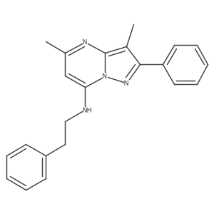 3,5-dimethyl-2-phenyl-N-(2-phenylethyl)pyrazolo[1,5-a]pyrimidin-7-amine Structure