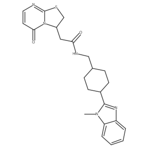 N-((4-(1-methyl-1H-benzo[d]imidazol-2-yl)cyclohexyl)methyl)-2-(5-oxo-3,5-dihydro-2H-thiazolo[3,2-a]pyrimidin-3-yl)acetamide Structure