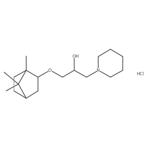 1-(piperidin-1-yl)-3-(((1S,4R)-1,7,7-trimethylbicyclo[2.2.1]heptan-2-yl)oxy)propan-2-ol hydrochloride Structure