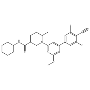 (3S,6R)-1-[6-(4-Cyano-3,5-difluorophenyl)-2-(methylamino)-4-pyrimidinyl]-N-cyclohexyl-6-methyl-3-piperidinecarboxamide Structure