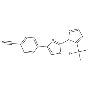 4-{2-[5-(Trifluoromethyl)-1H-pyrazol-1-yl]-1,3-thiazol-4-yl}benzonitrile结构式