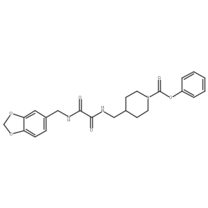 Phenyl 4-((2-((benzo[d][1,3]dioxol-5-ylmethyl)amino)-2-oxoacetamido)methyl)piperidine-1-carboxylate Structure
