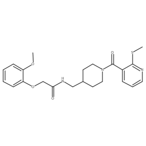 2-(2-methoxyphenoxy)-N-((1-(2-(methylthio)nicotinoyl)piperidin-4-yl)methyl)acetamide Structure