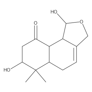 Naphtho[1,2-c]furan-9(1H)-one, 3,5,5a,6,7,8,9a,9b-octahydro-1,7-dihydroxy-6,6-dimethyl-, [1S-(1I+/-,5aI(2),7I(2),9aI+/-,9bI(2))]-结构式