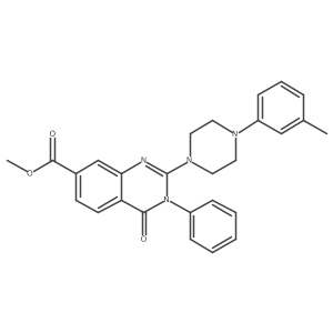 Methyl 2-[4-(3-methylphenyl)piperazin-1-yl]-4-oxo-3-phenyl-3,4-dihydroquinazoline-7-carboxylate结构式