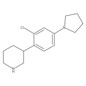 Piperidine, 3-[2-chloro-4-(1-pyrrolidinyl)phenyl]- Structure