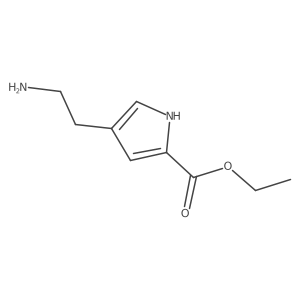 ethyl 4-(2-aminoethyl)-1H-pyrrole-2-carboxylate结构式