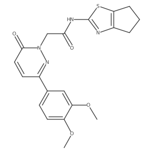 2-[3-(3,4-dimethoxyphenyl)-6-oxopyridazin-1(6H)-yl]-N-[(2Z)-3,4,5,6-tetrahydro-2H-cyclopenta[d][1,3]thiazol-2-ylidene]acetamide结构式