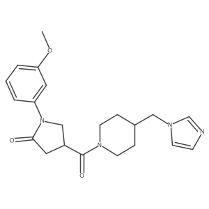 4-(4-((1H-imidazol-1-yl)methyl)piperidine-1-carbonyl)-1-(3-methoxyphenyl)pyrrolidin-2-one结构式