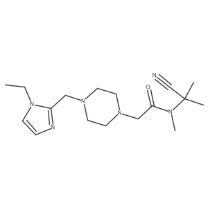 N-(1-cyano-1-methylethyl)-2-{4-[(1-ethyl-1H-imidazol-2-yl)methyl]piperazin-1-yl}-N-methylacetamide Structure