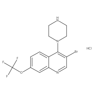 3-Bromo-4-(piperazin-1-yl)-7-(trifluoromethoxy)quinoline hydrochloride Structure