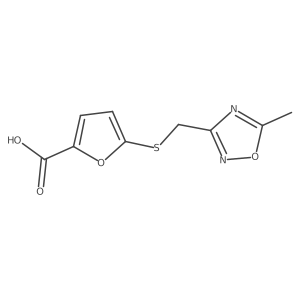 2-Furancarboxylic acid, 5-[[(5-methyl-1,2,4-oxadiazol-3-yl)methyl]thio]-结构式