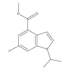 methyl 6-iodo-1-isopropyl-1H-indole-4-carboxylate结构式