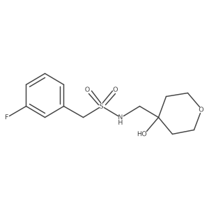 1-(3-fluorophenyl)-N-((4-hydroxytetrahydro-2H-pyran-4-yl)methyl)methanesulfonamide结构式