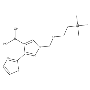 [3-(1,3-Thiazol-2-yl)-1-(2-trimethylsilylethoxymethyl)pyrazol-4-yl]boronic acid结构式