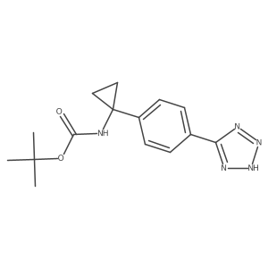 tert-butyl (1-(4-(1H-tetrazol-5-yl)phenyl)cyclopropyl)carbamate Structure