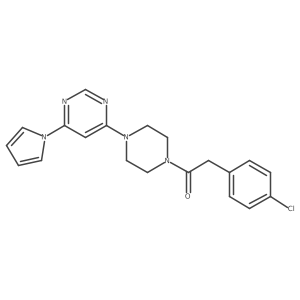 1-(4-(6-(1H-pyrrol-1-yl)pyrimidin-4-yl)piperazin-1-yl)-2-(4-chlorophenyl)ethanone Structure