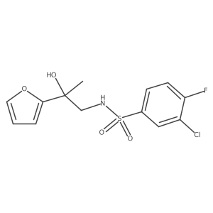 3-chloro-4-fluoro-N-(2-(furan-2-yl)-2-hydroxypropyl)benzenesulfonamide结构式