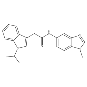 N-(1-methyl-1H-benzimidazol-5-yl)-2-[1-(propan-2-yl)-1H-indol-3-yl]acetamide结构式