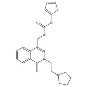 1-((4-Oxo-3-(2-(pyrrolidin-1-yl)ethyl)-3,4-dihydrophthalazin-1-yl)methyl)-3-(thiophen-2-yl)urea结构式
