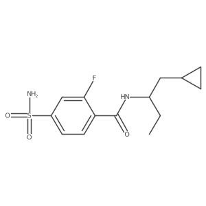 Benzamide, 4-(aminosulfonyl)-N-[1-(cyclopropylmethyl)propyl]-2-fluoro- Structure
