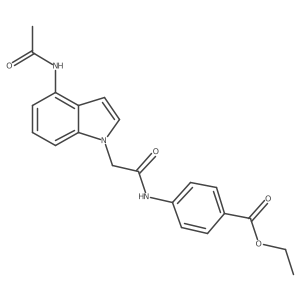 ethyl 4-({[4-(acetylamino)-1H-indol-1-yl]acetyl}amino)benzoate结构式