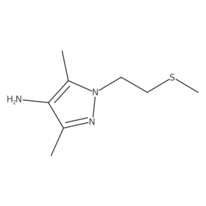 3,5-Dimethyl-1-[2-(methylsulfanyl)ethyl]-1H-pyrazol-4-amine结构式