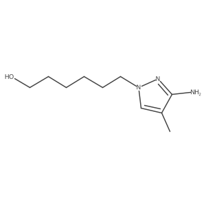 6-(3-amino-4-methyl-1H-pyrazol-1-yl)hexan-1-ol结构式