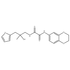 N1-(2,3-dihydrobenzo[b][1,4]dioxin-6-yl)-N2-(3-(furan-2-yl)-2-hydroxy-2-methylpropyl)oxalamide结构式