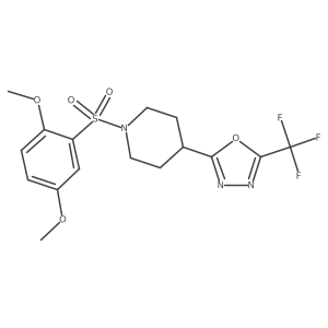 2-(1-((2,5-Dimethoxyphenyl)sulfonyl)piperidin-4-yl)-5-(trifluoromethyl)-1,3,4-oxadiazole Structure