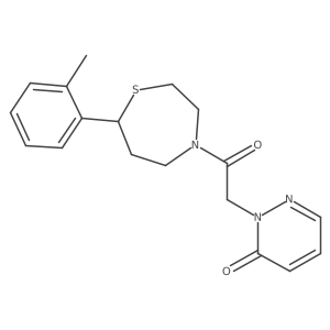 2-(2-oxo-2-(7-(o-tolyl)-1,4-thiazepan-4-yl)ethyl)pyridazin-3(2H)-one结构式