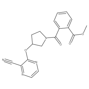 Methyl 2-{3-[(3-cyanopyrazin-2-yl)oxy]pyrrolidine-1-carbonyl}benzoate结构式