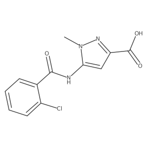 5-(2-Chlorobenzamido)-1-methyl-1H-pyrazole-3-carboxylic acid结构式