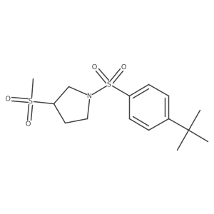 1-((4-(Tert-butyl)phenyl)sulfonyl)-3-(methylsulfonyl)pyrrolidine结构式