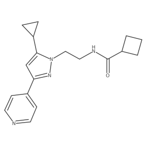 N-(2-(5-cyclopropyl-3-(pyridin-4-yl)-1H-pyrazol-1-yl)ethyl)cyclobutanecarboxamide Structure