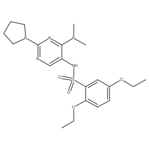 N-(4-(dimethylamino)-2-(pyrrolidin-1-yl)pyrimidin-5-yl)-2,5-diethoxybenzenesulfonamide结构式
