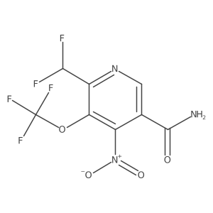 2-(Difluoromethyl)-4-nitro-3-(trifluoromethoxy)pyridine-5-carboxamide结构式