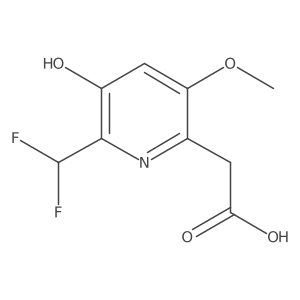 2-(Difluoromethyl)-3-hydroxy-5-methoxypyridine-6-acetic acid Structure