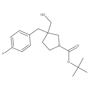 Tert-butyl 3-[(4-fluorophenyl)methyl]-3-(hydroxymethyl)pyrrolidine-1-carboxylate结构式