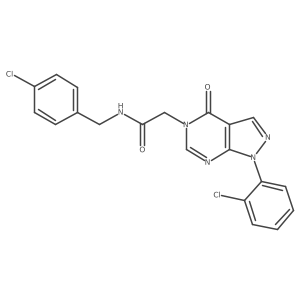 2-[1-(2-chlorophenyl)-4-oxo-1H,4H,5H-pyrazolo[3,4-d]pyrimidin-5-yl]-N-[(4-chlorophenyl)methyl]acetamide结构式