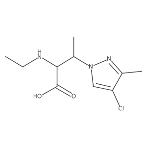 3-(4-chloro-3-methyl-1H-pyrazol-1-yl)-2-(ethylamino)butanoic acid结构式