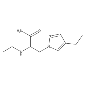 3-(4-ethyl-1H-pyrazol-1-yl)-2-(ethylamino)propanamide结构式