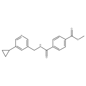 Methyl 4-(((5-cyclopropylpyridin-3-yl)methyl)carbamoyl)benzoate结构式