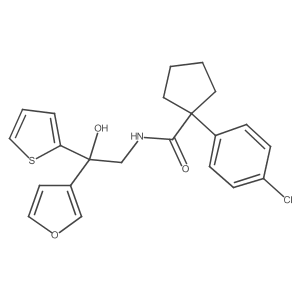 1-(4-chlorophenyl)-N-(2-(furan-3-yl)-2-hydroxy-2-(thiophen-2-yl)ethyl)cyclopentanecarboxamide Structure